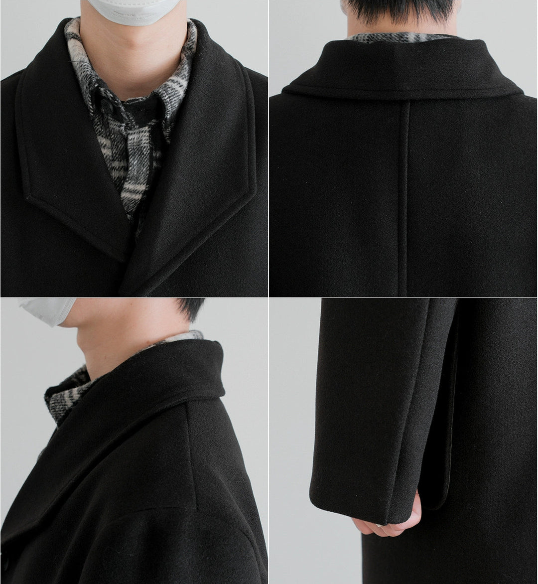 Long Lapel Wool Winter Overcoat