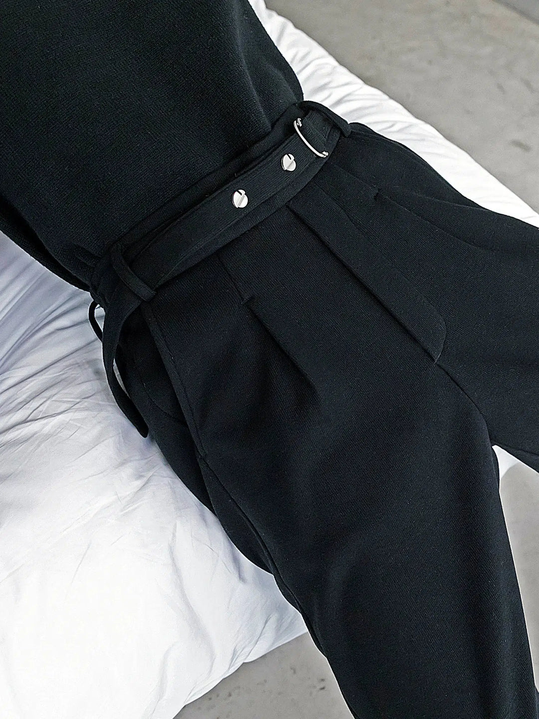 Straight-Leg Velvet Casual Pants