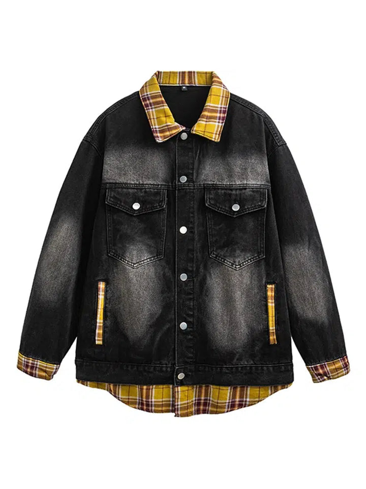 Retro Denim Two-Piece Shirt Jacket-The Korean Fashion