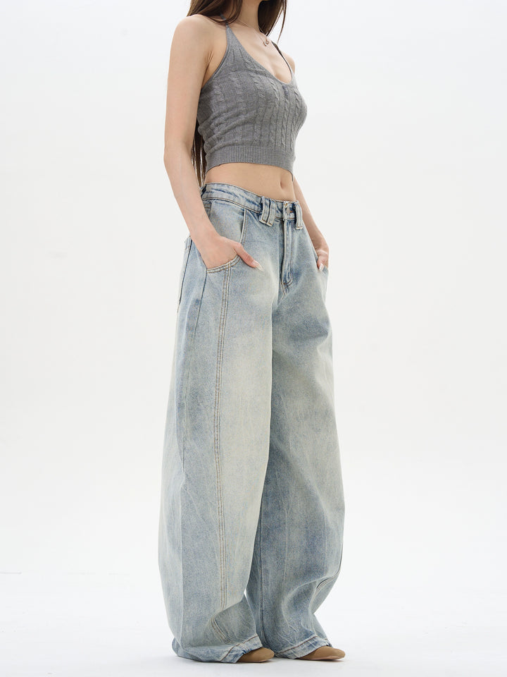 Wide-Leg Denim Pants