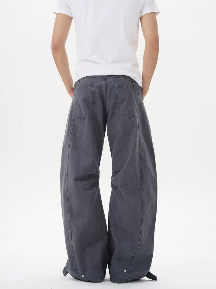 Pleated Wide-Leg Casual Pants