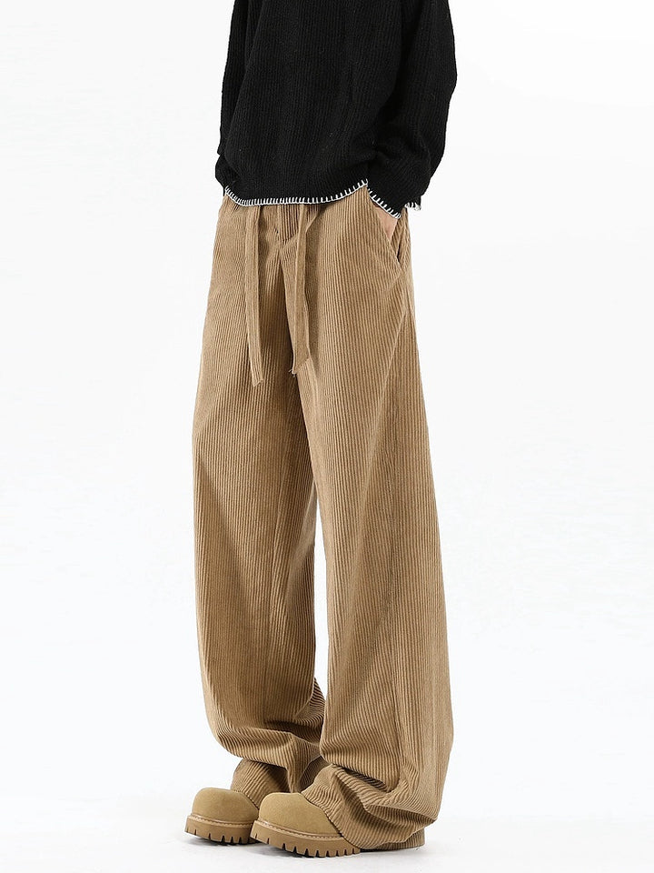 Pantalones Casual de Pierna Ancha de Corduroy 