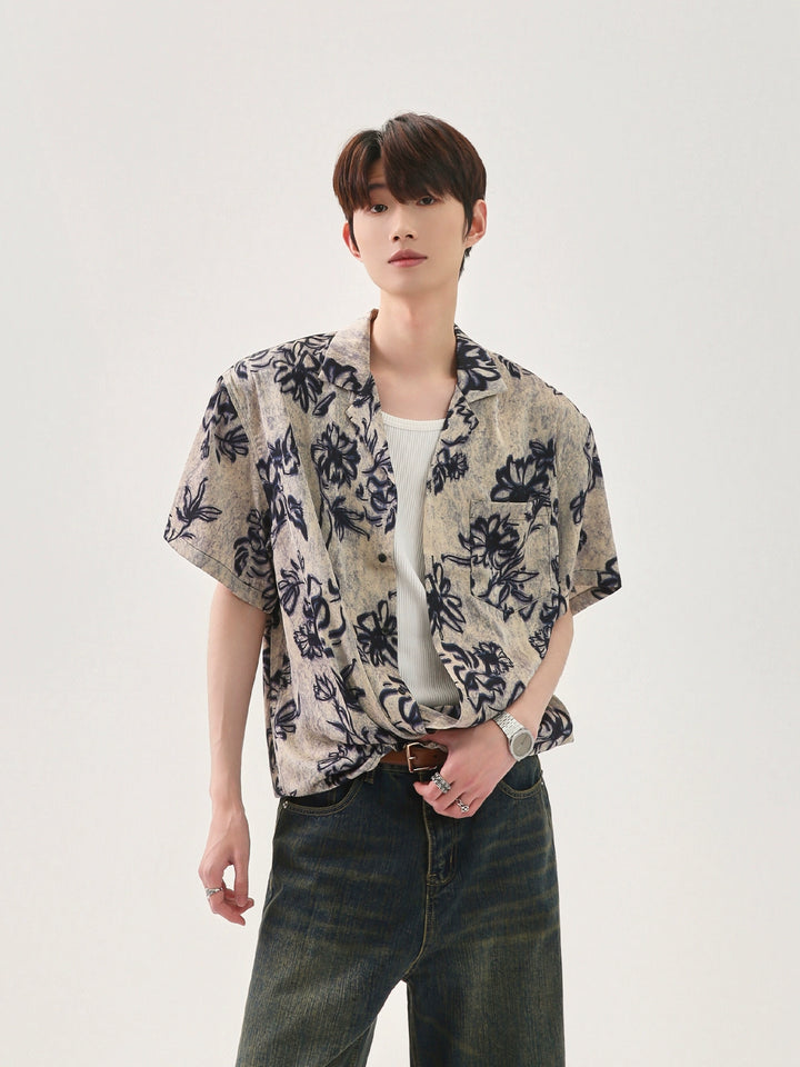 Floral Print Short-Sleeve Shirt