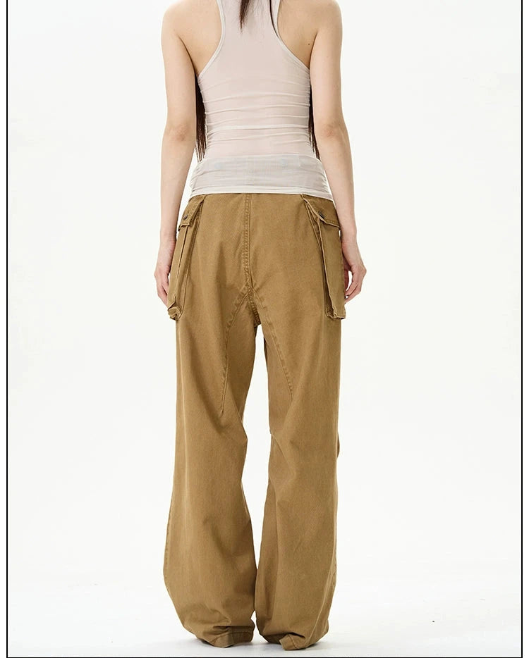 Wide-leg Straight-leg Cargo Pants