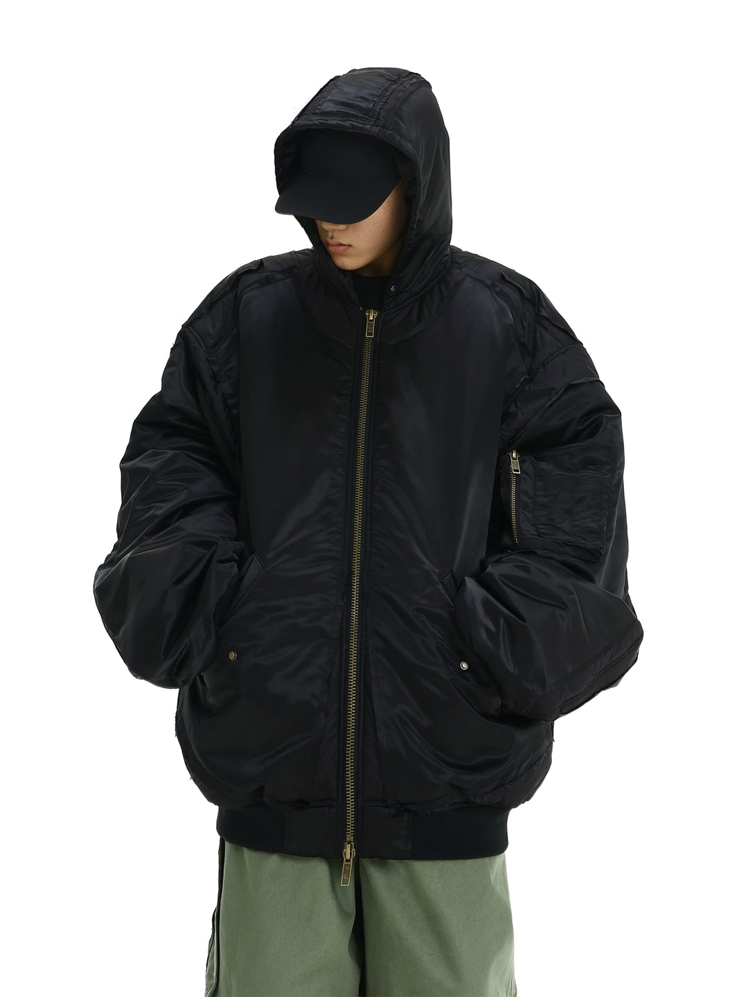 Insulated Cotton Hooded Flight Jacket