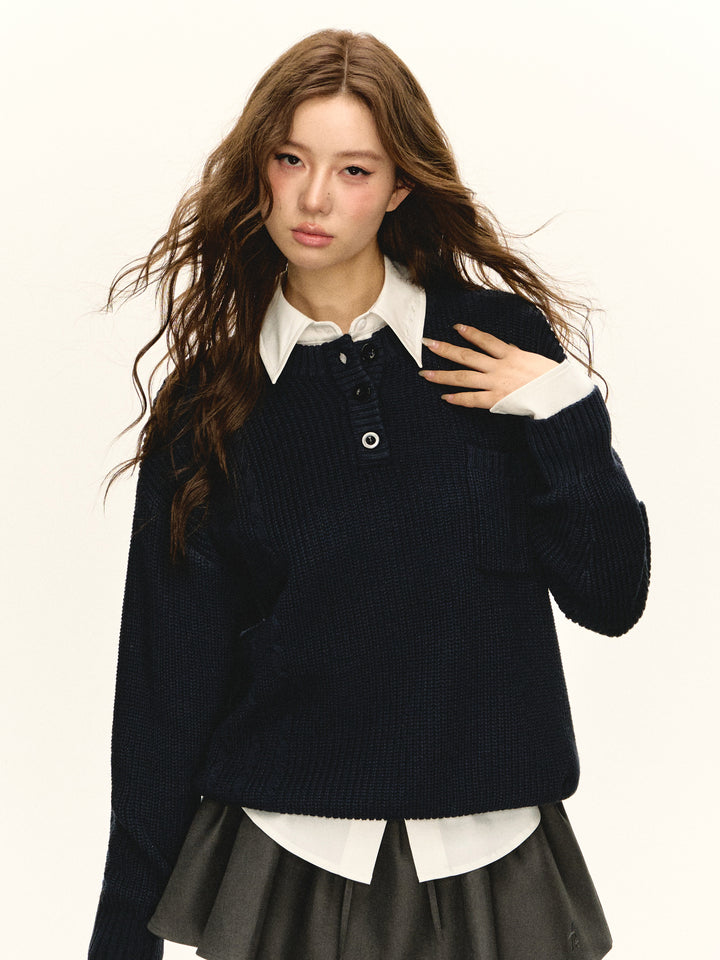 Retro Loose Knit Pullover Sweater