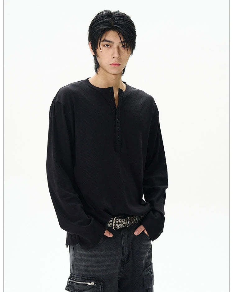 Henry Collar Long-Sleeve Pullover