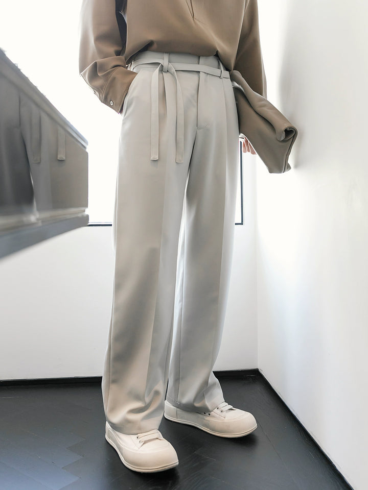 Wide-Leg Drapey Casual Pants