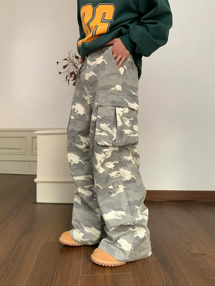 Pantalones Casual Sueltos de Camuflaje 