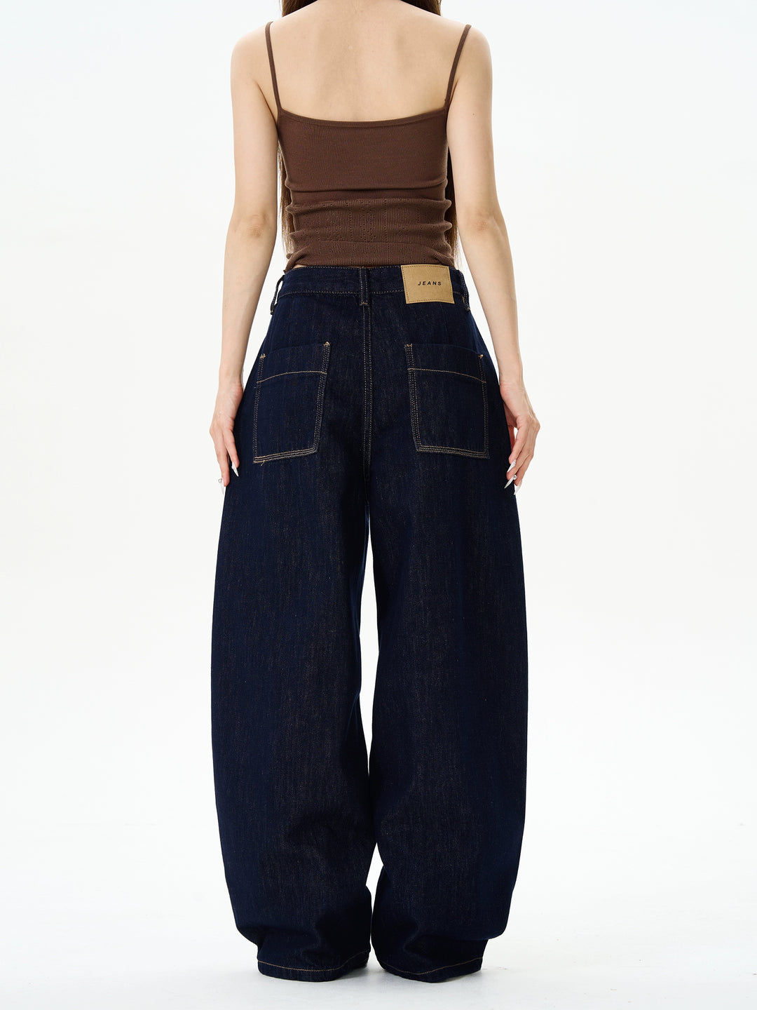 Dark Blue Wide-leg Jeans