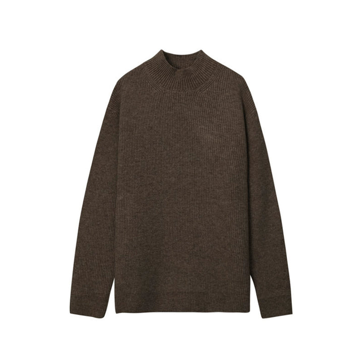 Ribbed Knit Half Turtleneck Sweater