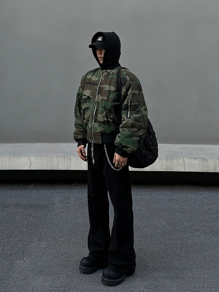 Reversible Camouflage Bomber Jacket