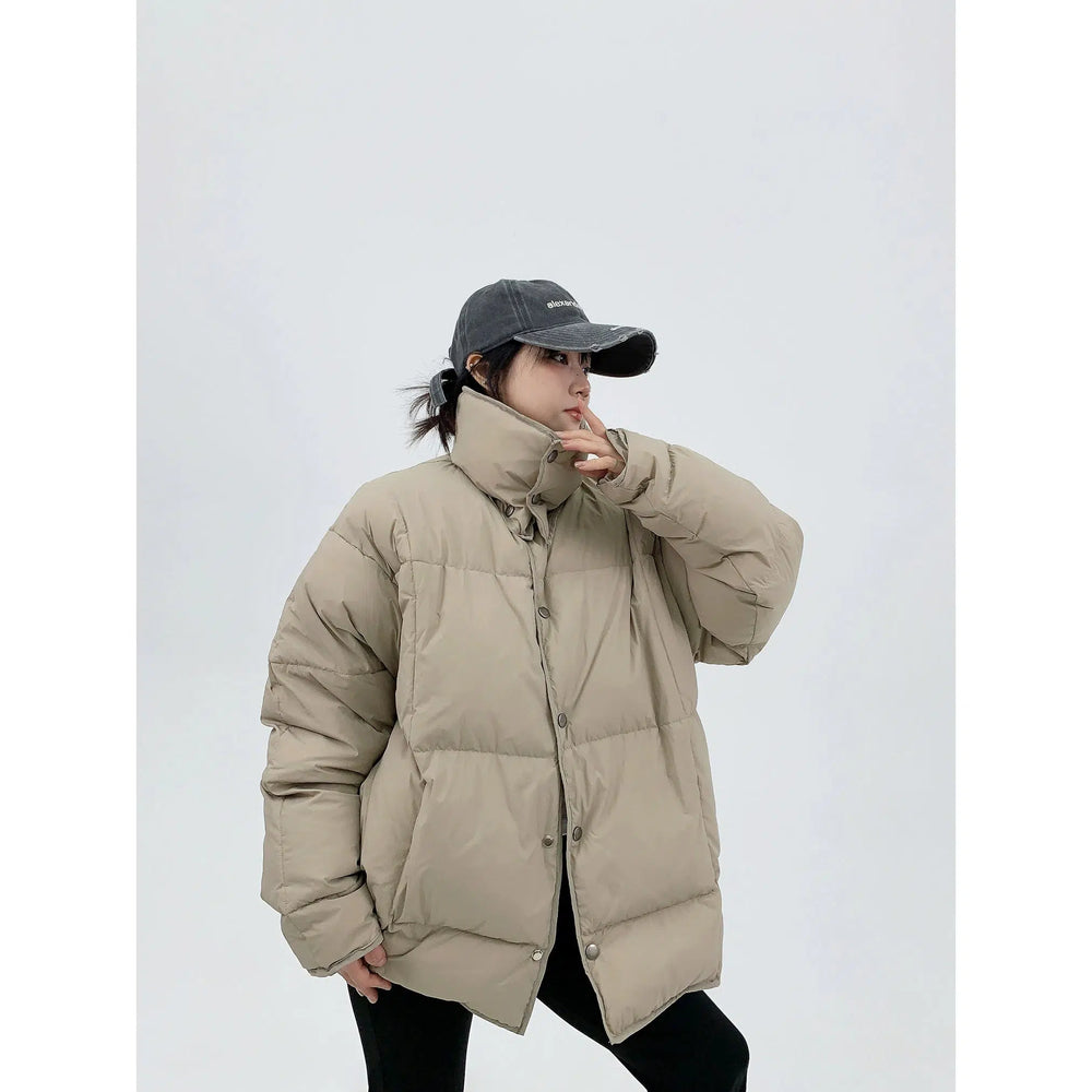 Thick Collar Minimalist Down Jacket