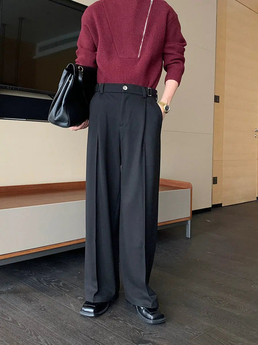 Wide Leg Loose Fit Casual Pants-The Korean Fashion