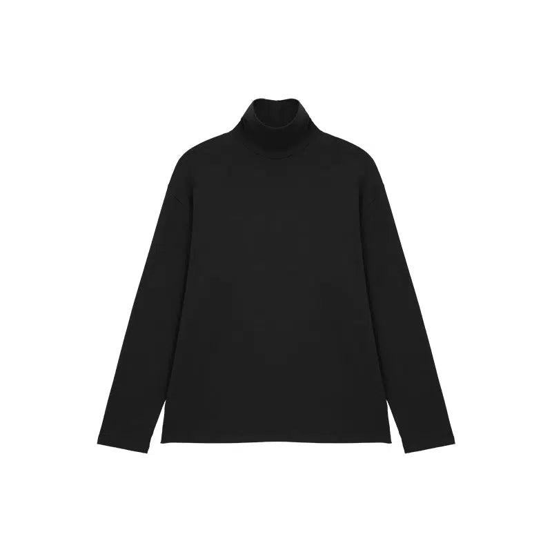 High Collar Velvet Long Sleeve Pullover