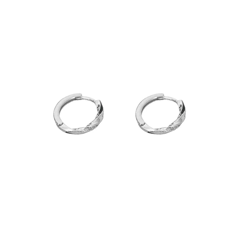 Sterling Silver Zircon Hoop Earrings