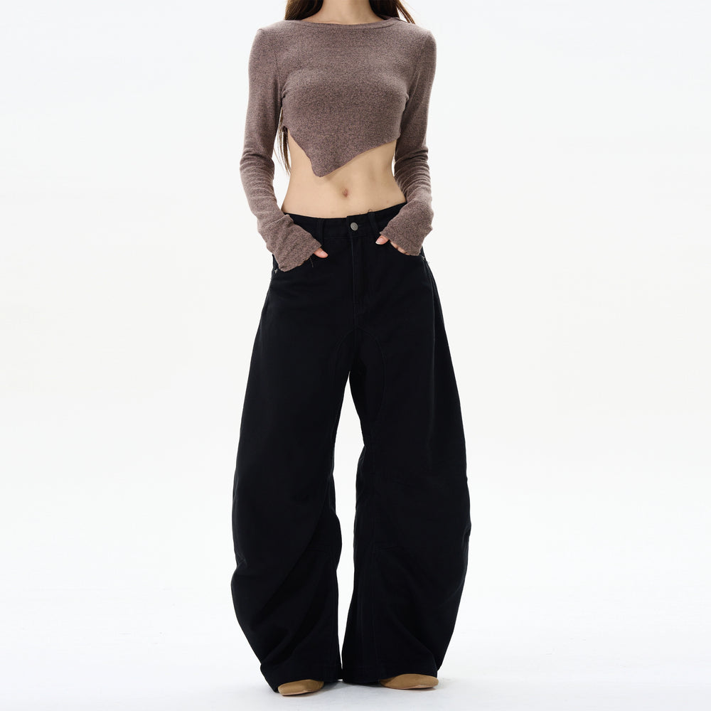 Retro Wide-Leg Scimitar Jeans