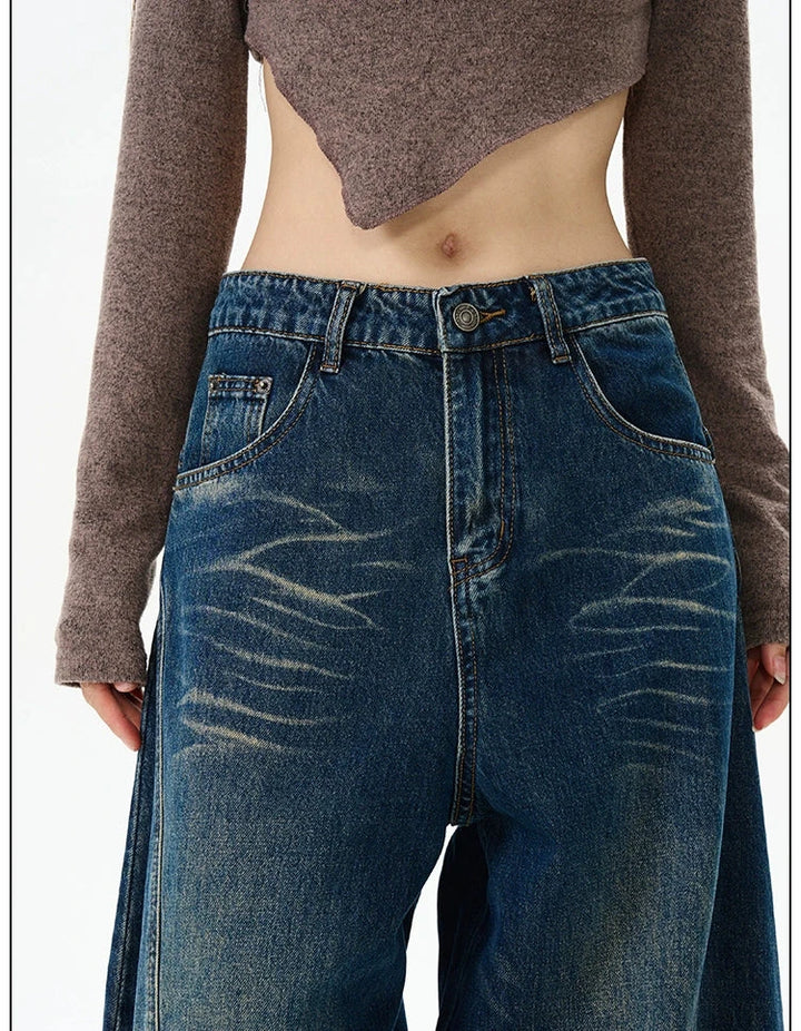 Wide-Leg Scimitar Jeans