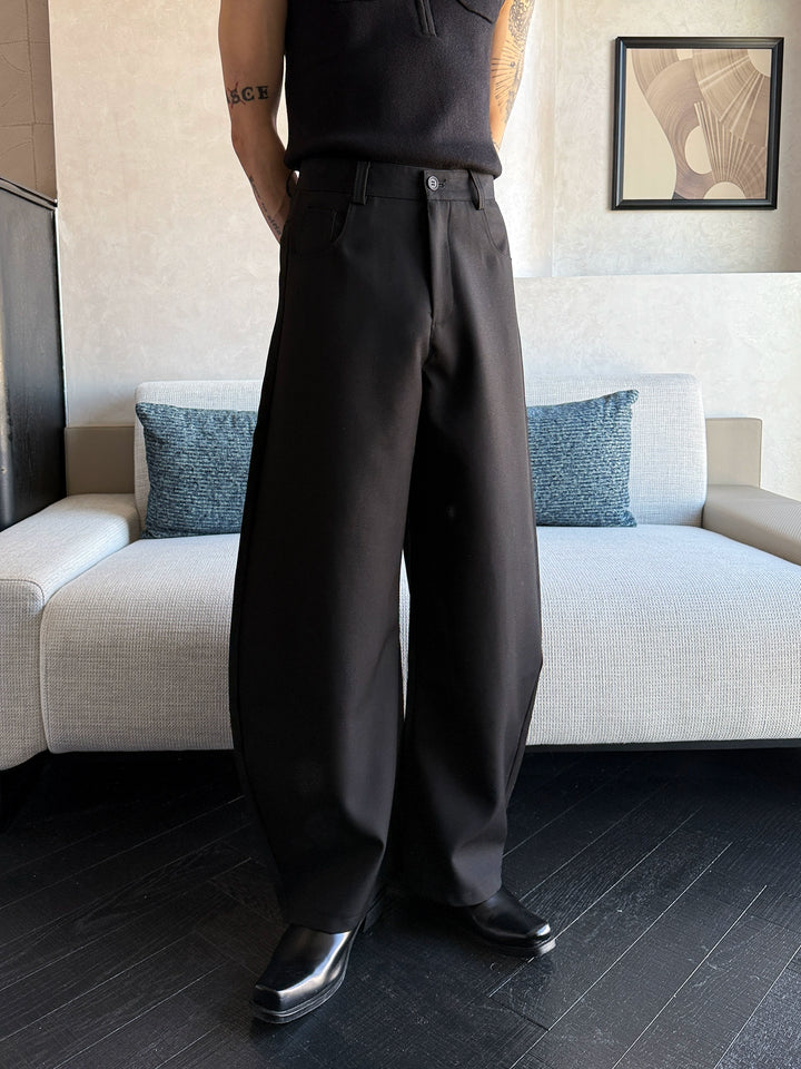 High-Waisted Wide-Leg Casual Pants