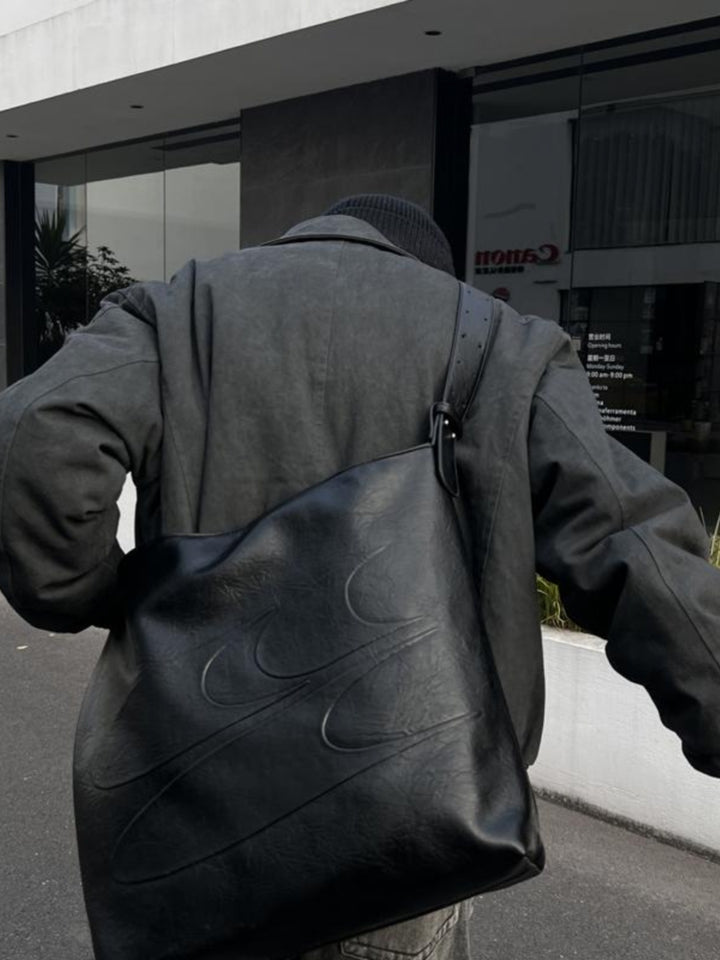 Black Leather Tote Bag