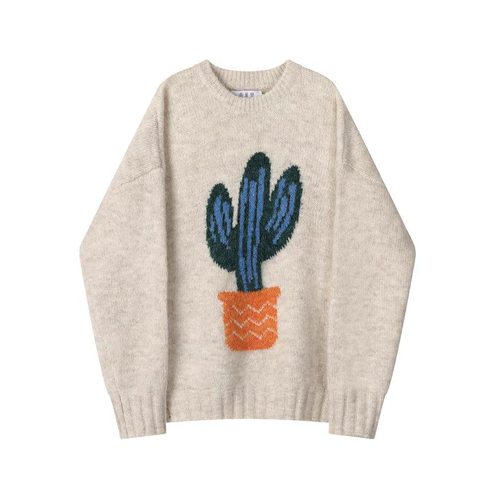 Cactus Print Knitted Sweater