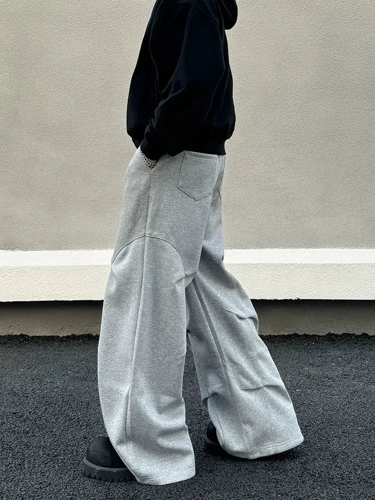 Wide-Leg Pleated Casual Pants