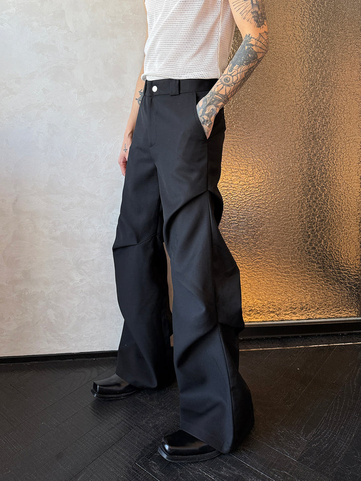 Black Floor-Length Casual Pants