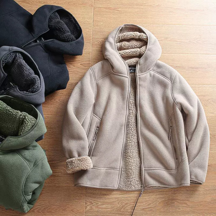 Winter Fleece Hooded Windproof Sweatshirt