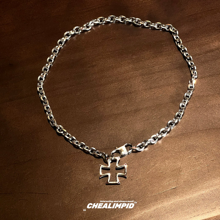 Titanium Steel Cross Pendant Necklace