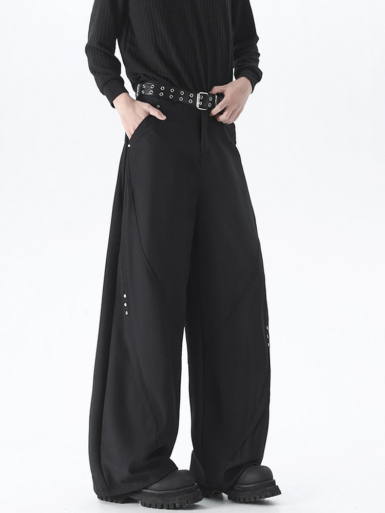 Wide-Leg Deconstructed Casual Pants