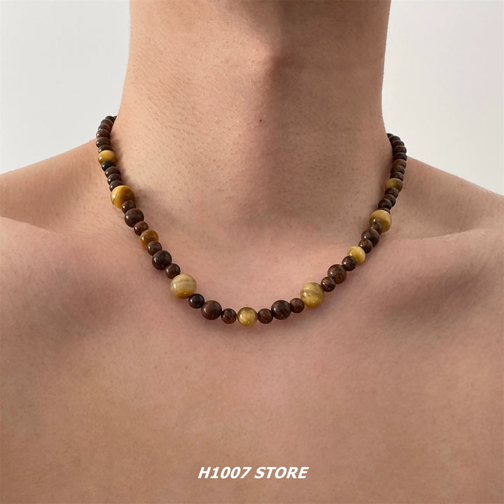 Handmade Tiger Eye Bead Necklace