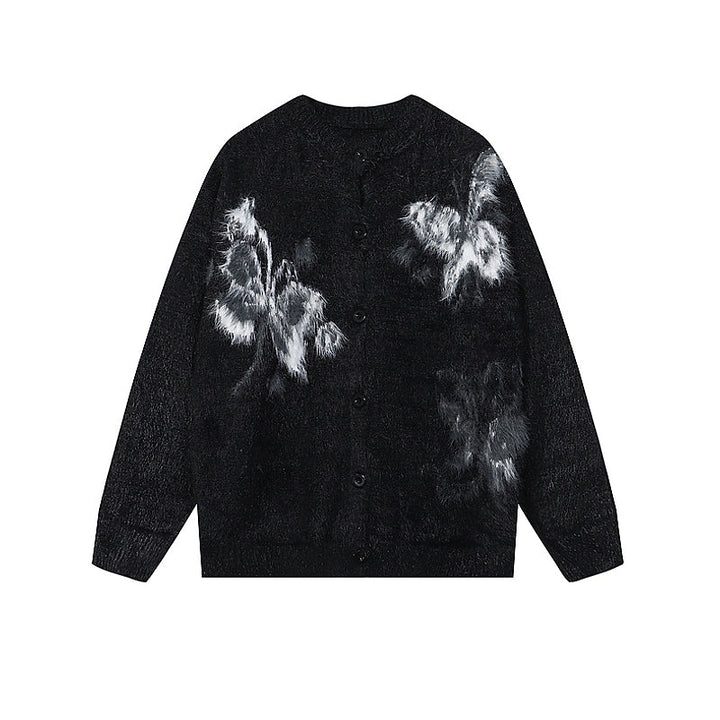 Butterfly Mohair Knit Cardigan Sweater