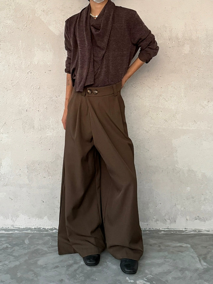 Wide-Leg Drape Silhouette Pants