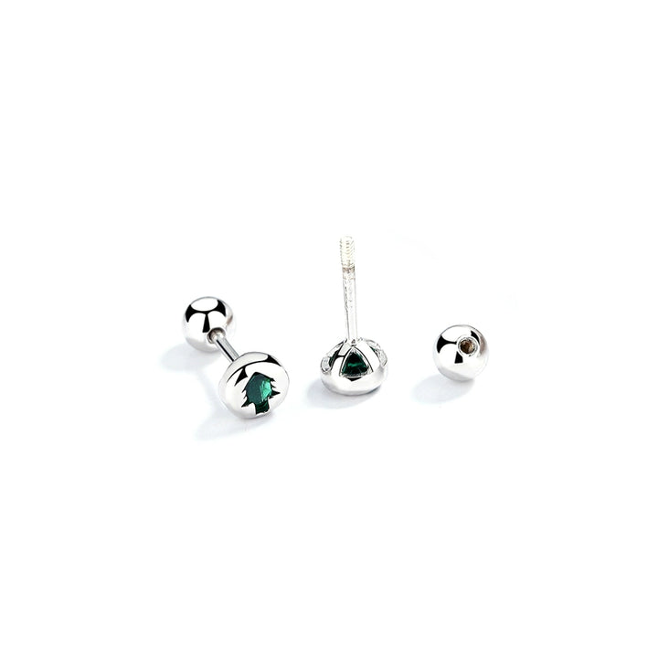 S925 Silver Christmas Tree Stud Earrings