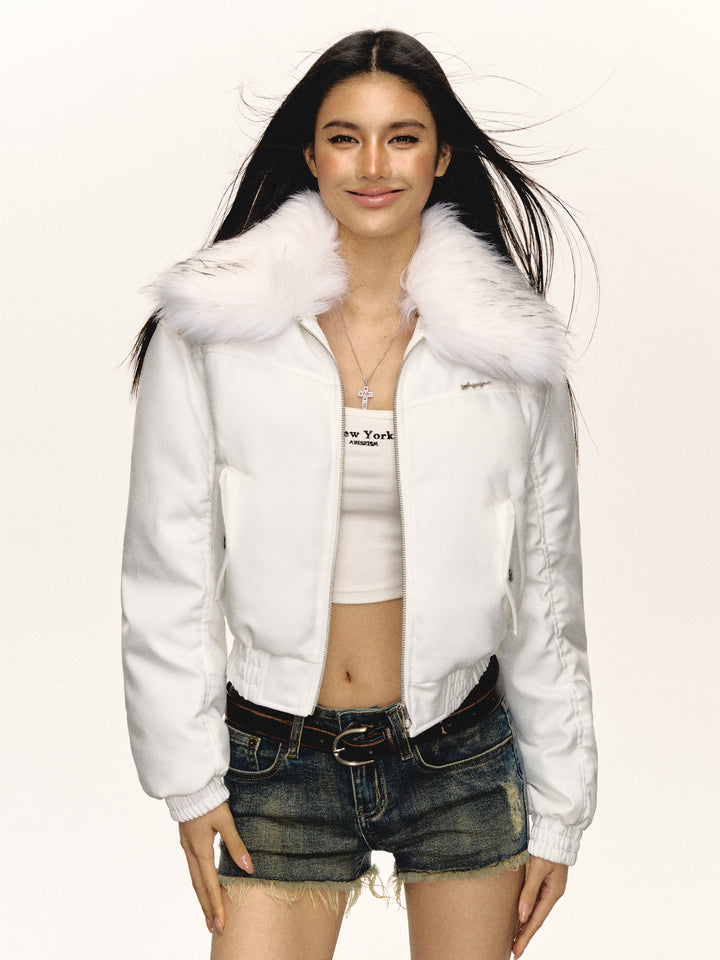 Retro Detachable Fur Collar Jacket