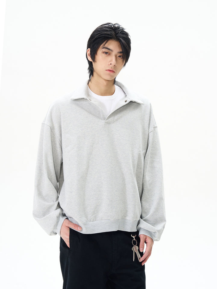 Loose-fit Lapel Sweatshirt