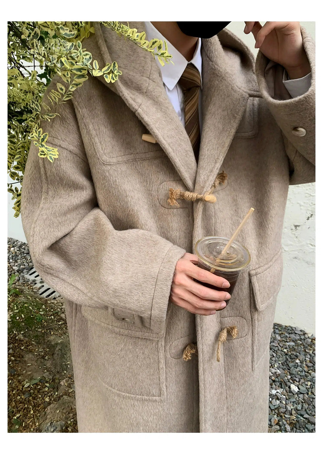 Wool Duffle Coat with Toggle Closure