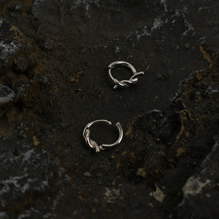 Sterling Silver Knot Hoop Earrings