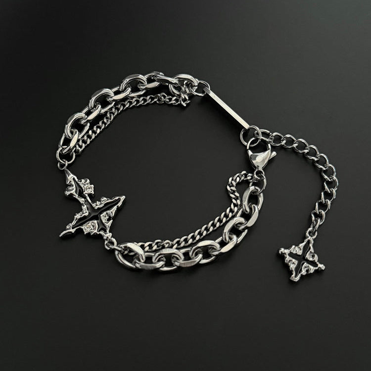 Titanium Steel Cross Chain Bracelet