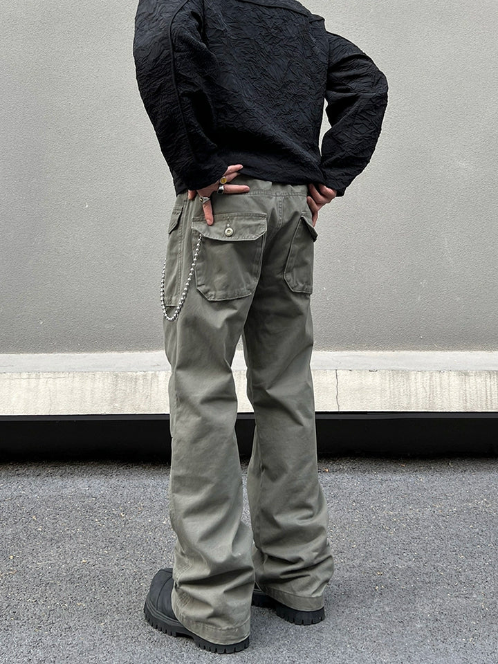 Multi-Pocket Straight Cargo Pants