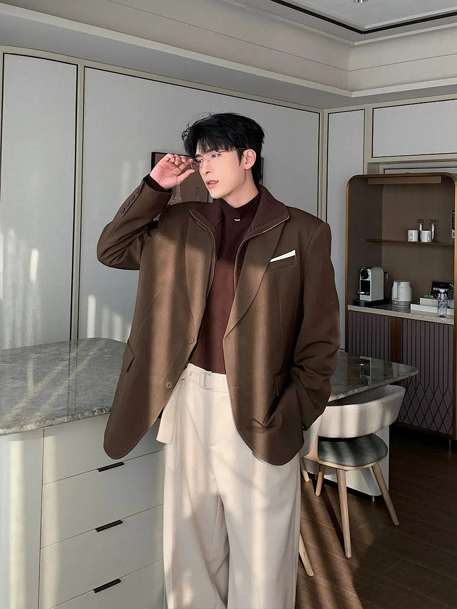 Autumn Winter Casual Two-Piece Suit Jacket-The Korean Fashion