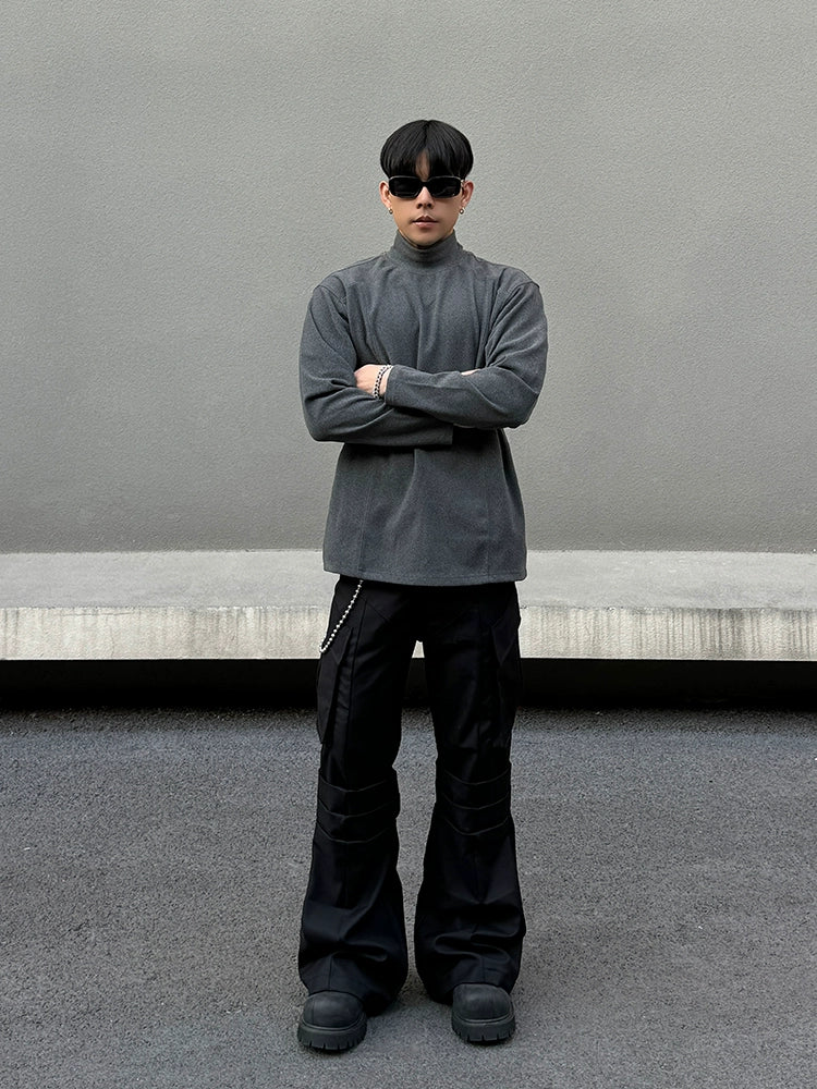 Straight-Leg Pleated Cargo Pants