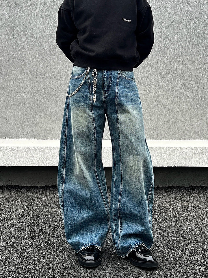 Vintage Wide-Leg Straight Jeans