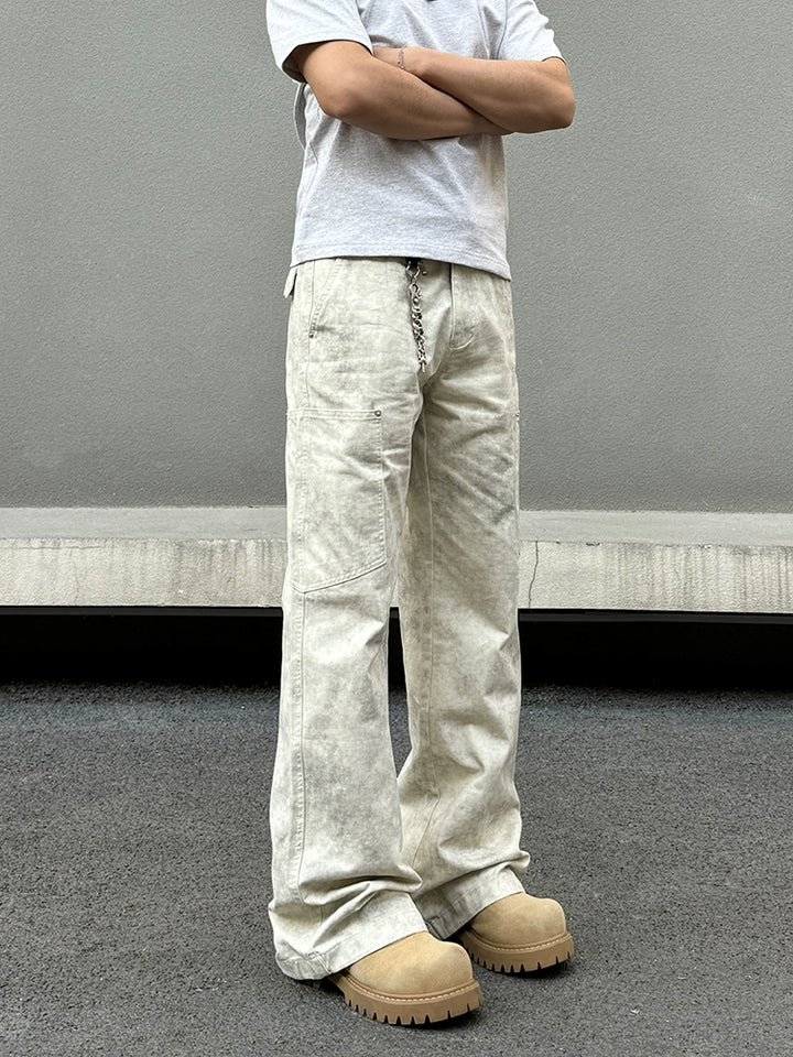 Retro Marble Straight Casual Pants