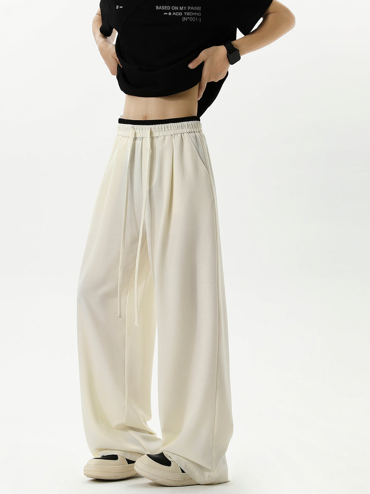 Wide-Leg Drape Sports Pants