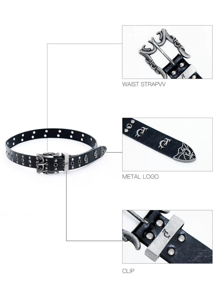 Heavy Metal Rivet Punk Belt for Pants