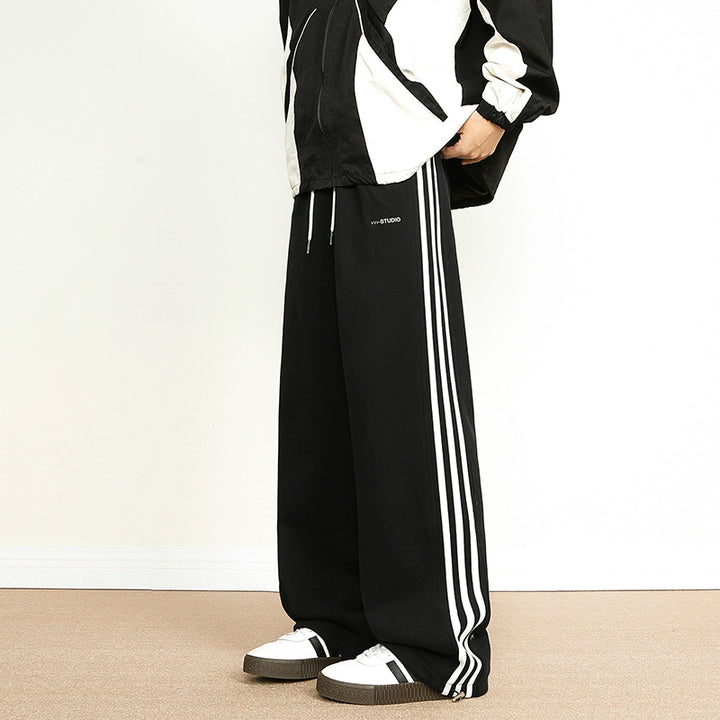 Retro Striped Wide-Leg Casual Pants