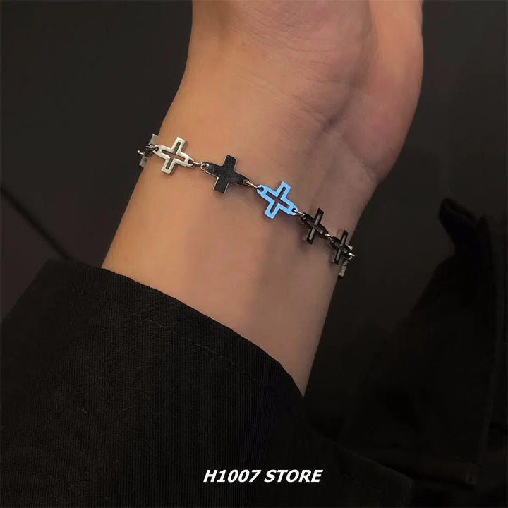 Cross Link Titanium Steel Bracelet