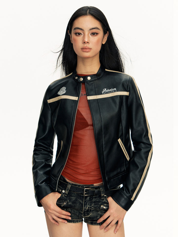 Retro Leather Slim Fit Jacket