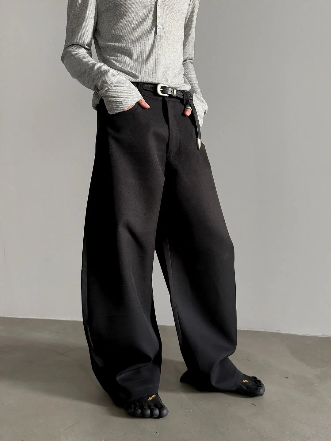 Wide-Leg High-End Casual Pants-The Korean Fashion